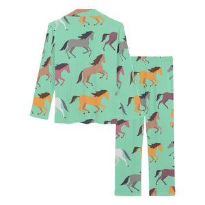 Colorful horses pattern Women's Long Pajama Set