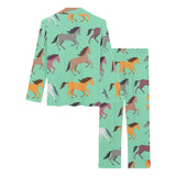 Colorful horses pattern Women's Long Pajama Set