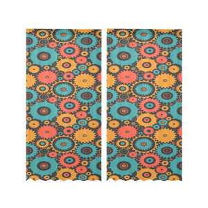 Gear Pattern Print Design 01 Gauze Curtain