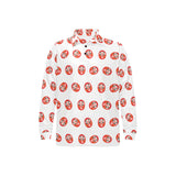 Daruma japanese wooden doll pattern Men's Long Sleeve Polo Shirt