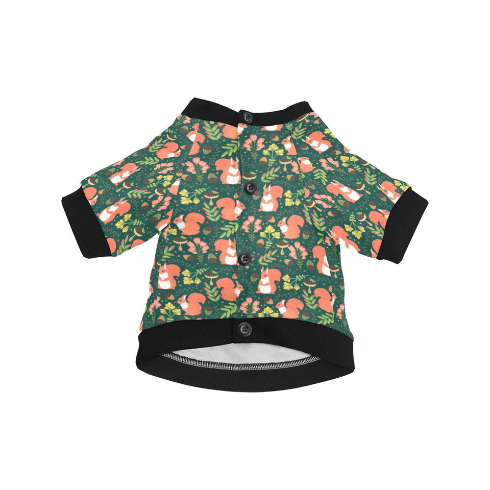 Squirrel Pattern Print Design 03 All Over Print Pet Dog Round Neck Fuzzy Shirt