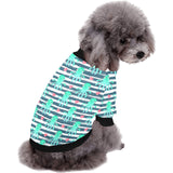 Cute octopuses heart striped background All Over Print Pet Dog Round Neck Fuzzy Shirt