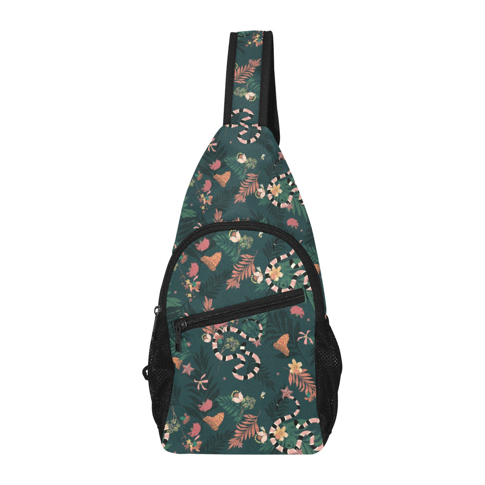 Snake forest pattern All Over Print Chest Bag