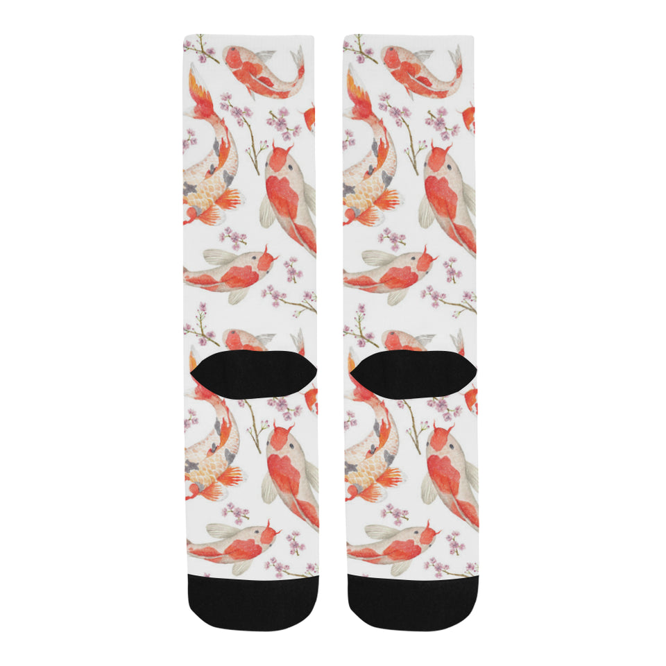 Watercolor Koi Fish Carp Fish pattern Crew Socks
