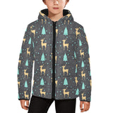 Deers star tree pattern Kids' Boys' Girls' Padded Hooded Jacket