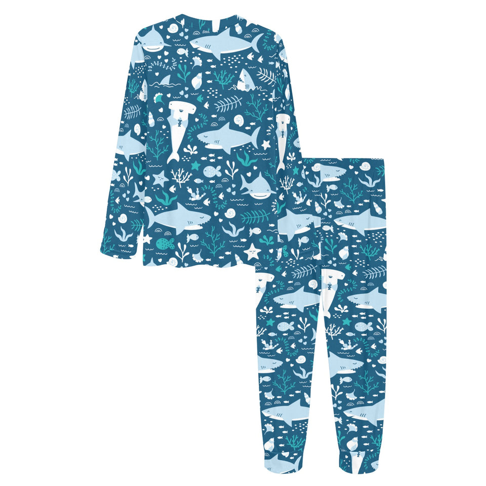 Cute shark pattern Women's All Over Print Pajama Set