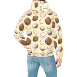 Coconut Pattern Print Design 05 Men's Padded Hooded Jacket
