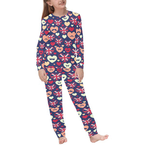 British Pattern Print Design 02 Kids' Boys' Girls' All Over Print Pajama Set