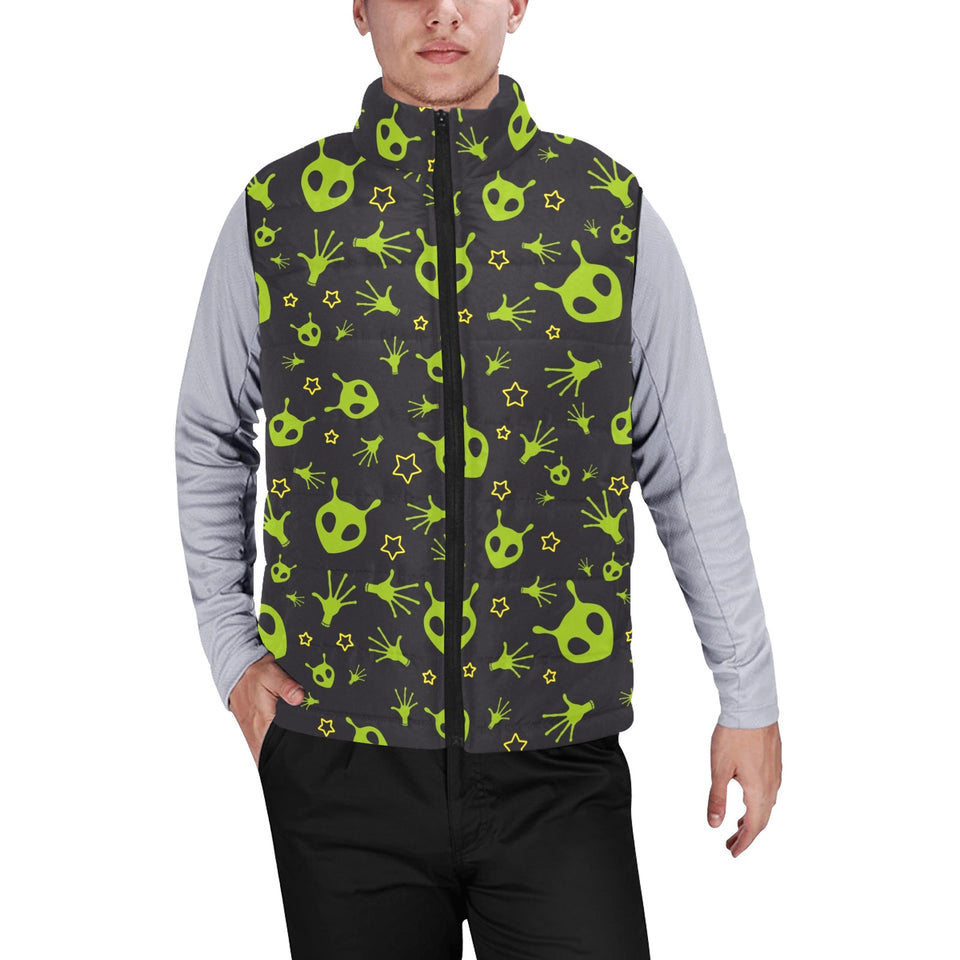 Alien Pattern Print Design 02 Men's Padded Vest