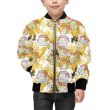 Cool Bee honeycomb leaves pattern Kids' Boys' Girls' Bomber Jacket