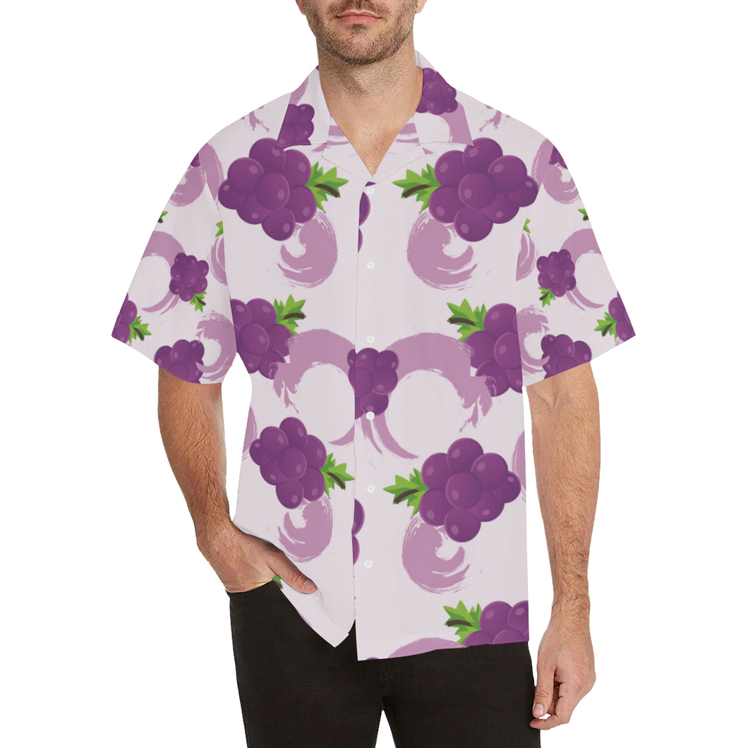 Cute Grape pattern Men's All Over Print Hawaiian Shirt