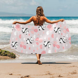 Cute panda ballon heart pattern Beach Towel