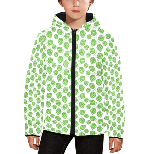 Hop pattern background Kids' Boys' Girls' Padded Hooded Jacket