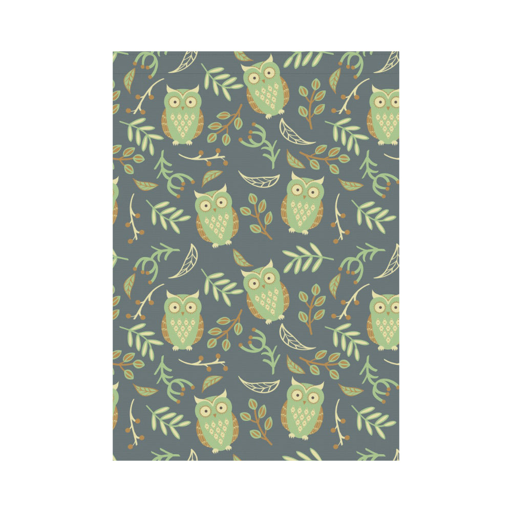 Cute owls leaves pattern House Flag Garden Flag