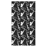 Saxophone music notes treble clef black white them Bath Towel