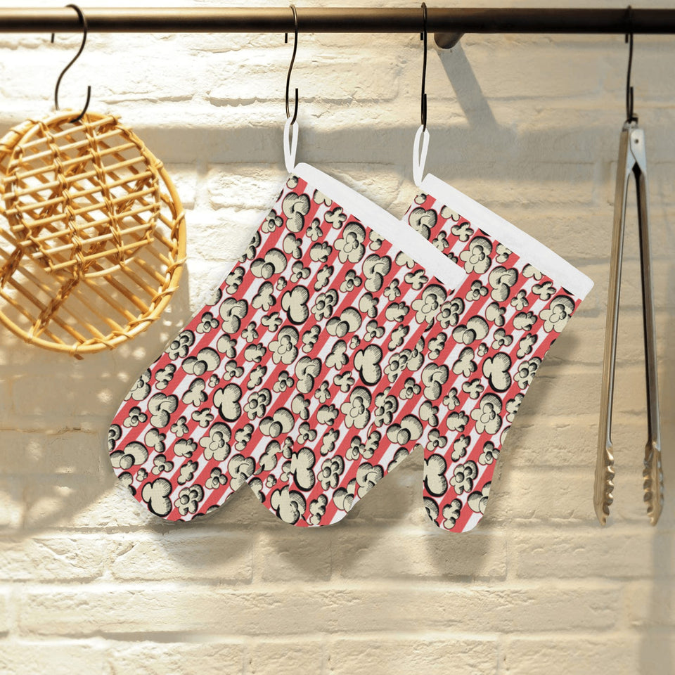 Popcorn Pattern Print Design 05 Heat Resistant Oven Mitts