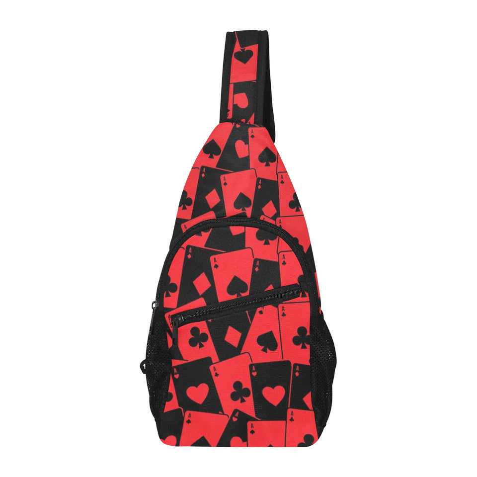 Casino Cards Suits Pattern Print Design 02 All Over Print Chest Bag