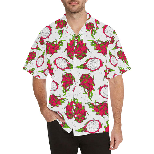 dragon fruits white background Men's All Over Print Hawaiian Shirt