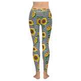 sunflowers ribbon background Women's Legging Fulfilled In US