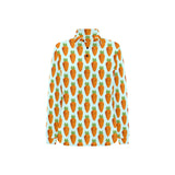 Carrot Pattern Print Design 03 Women's Long Sleeve Polo Shirt