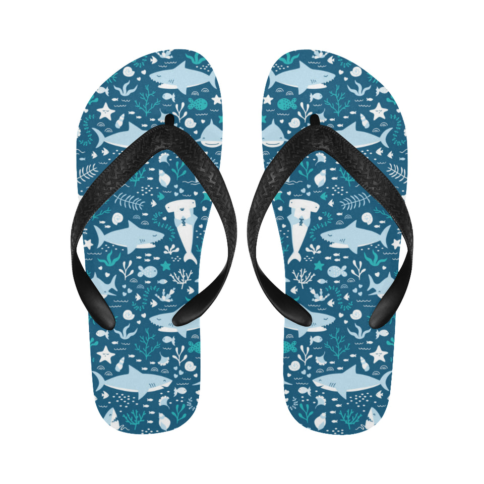 Cute shark pattern Unisex Flip Flops