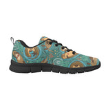cute brown sea otters ornamental seaweed corals gr Men's Sneaker Shoes