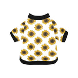 sunflowers design pattern All Over Print Pet Dog Round Neck Fuzzy Shirt