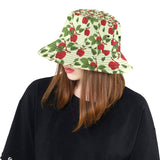 Red apples leaves pattern Unisex Bucket Hat