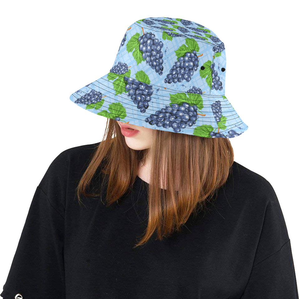 Watercolor grape pattern Unisex Bucket Hat