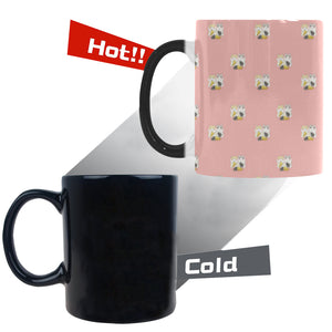 Cute hamster cheese pattern pink background Morphing Mug Heat Changing Mug