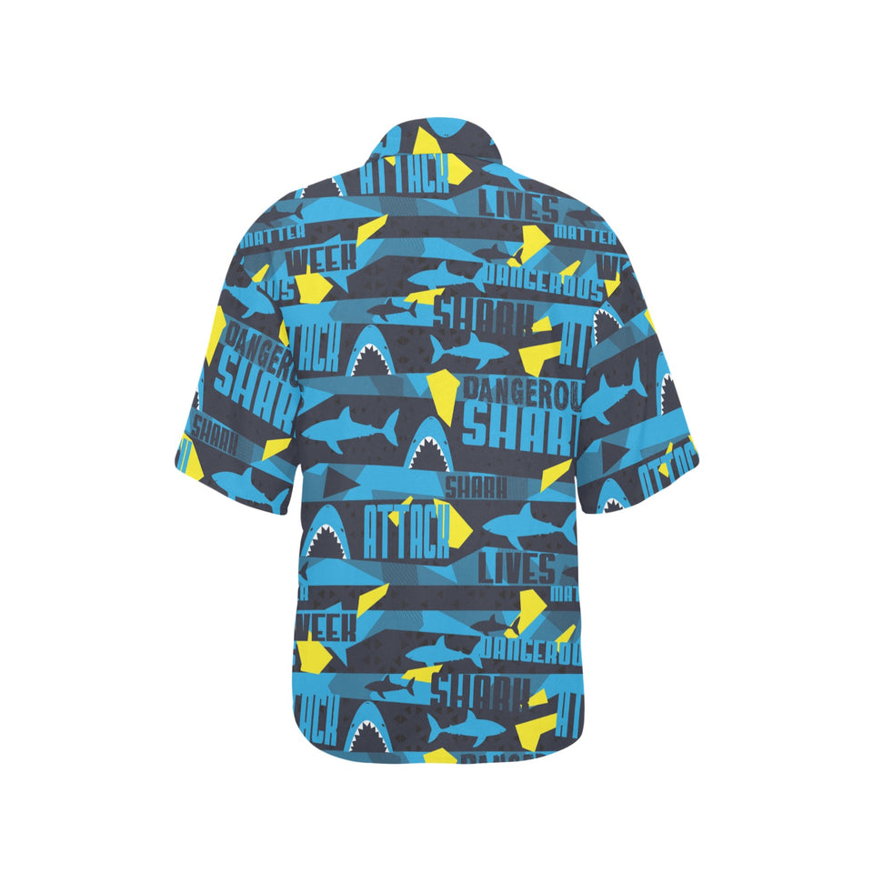 Shark dangerous Women's All Over Print Hawaiian Shirt