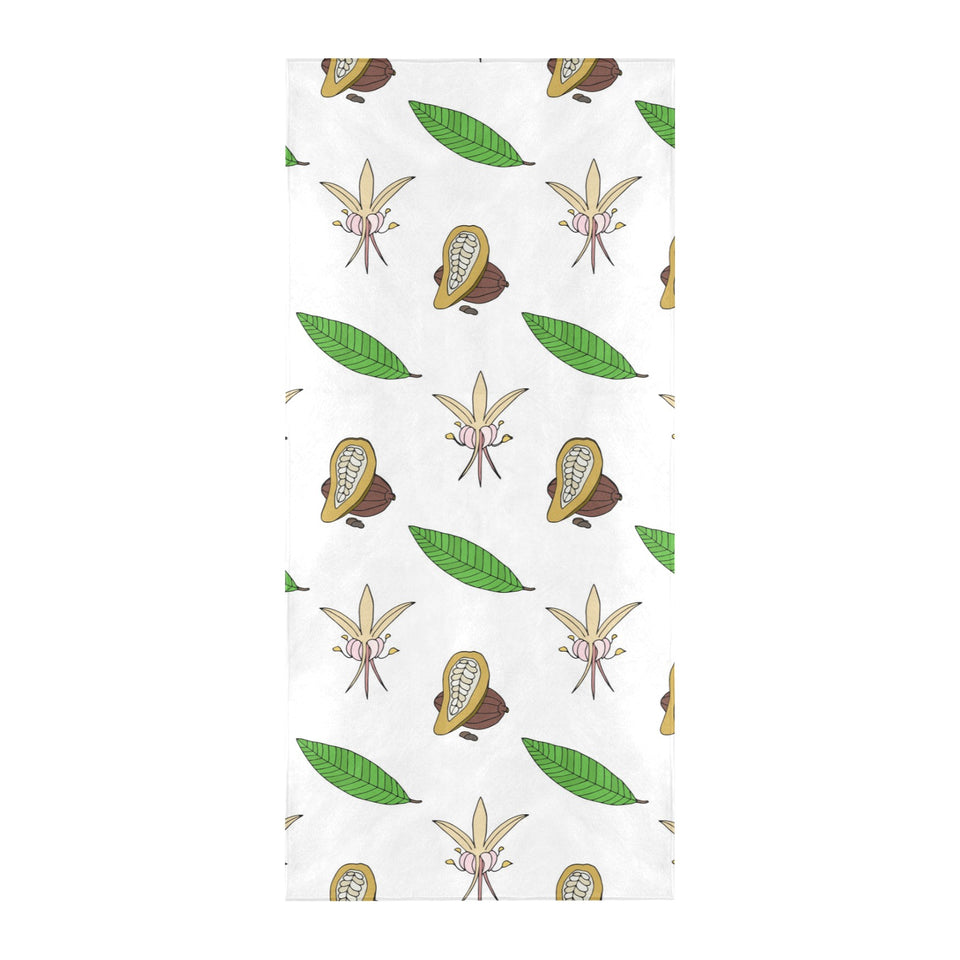 Color hand drawn cacao pattern Beach Towel