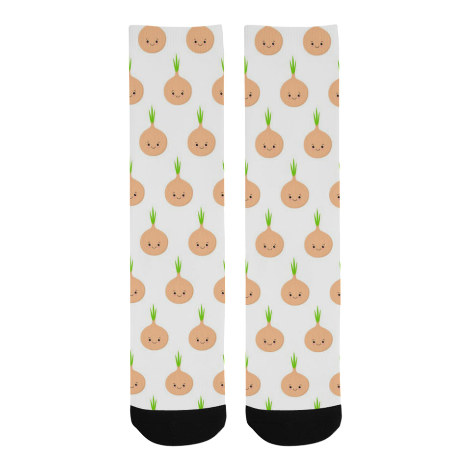 cute onions smiling faces Crew Socks