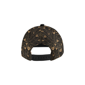 Gold peacock feather pattern All Over Print Snapback Cap