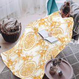 hand drawn orange fruit pattern Blanket Robe with Sleeves