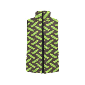 Green Peas Pattern Print Design 05 Men's Padded Vest