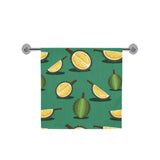 Durian pattern green background Bath Towel