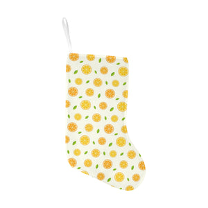 oranges leaves pattern Christmas Stocking