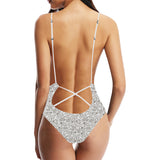cacao beans leaves pattern Women's One-Piece Swimsuit