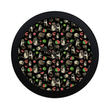 Raccoon watermelon pattern Elegant Black Wall Clock