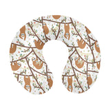 Sloths hanging on the tree pattern U-Shaped Travel Neck Pillow