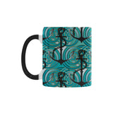 Anchor nautical green background Morphing Mug Heat Changing Mug