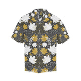 Beautiful gold autumn maple leaf pattern Men's All Over Print Hawaiian Shirt