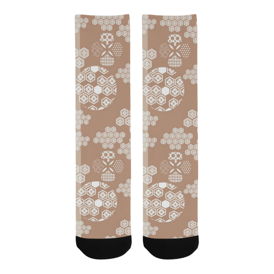 Beautiful hexagon japanese  pattern Crew Socks