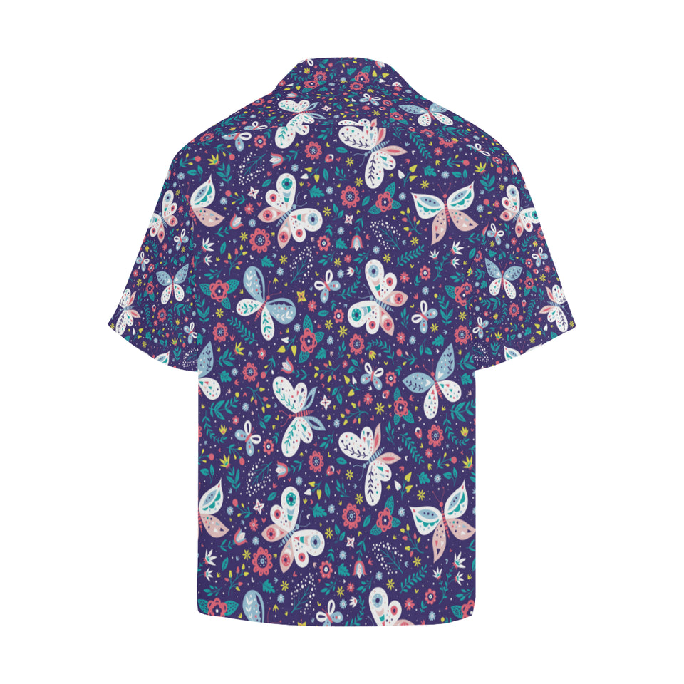 Colorful butterfly flower pattern.eps Men's All Over Print Hawaiian Shirt