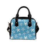 Starfish blue blackground Shoulder Handbag