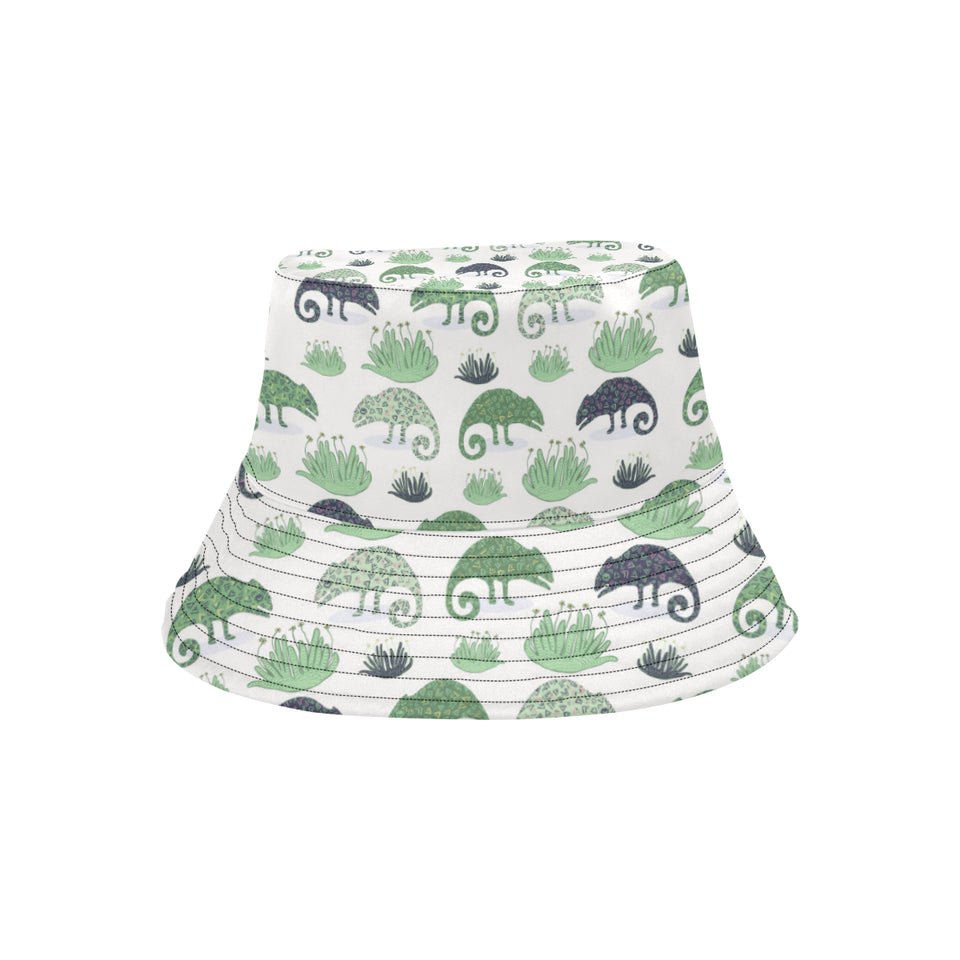 Chameleon lizard succulent plant pattern Unisex Bucket Hat