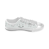 Cute goat design pattern Men's Low Top Canvas Shoes White