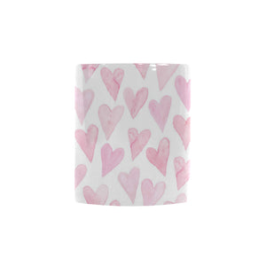 Watercolor pink heart pattern Morphing Mug Heat Changing Mug