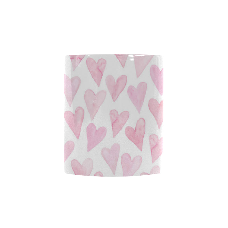 Watercolor pink heart pattern Morphing Mug Heat Changing Mug